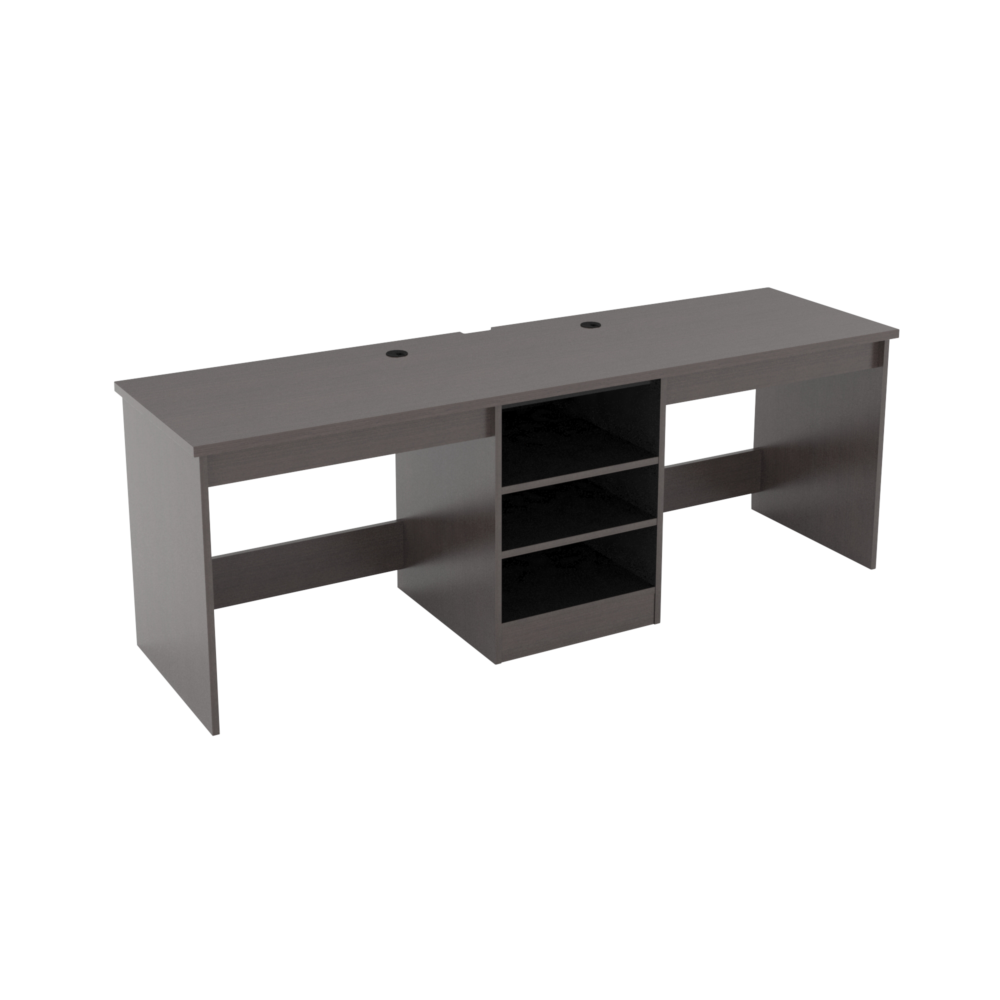 85w Double Desk w Center Shelves