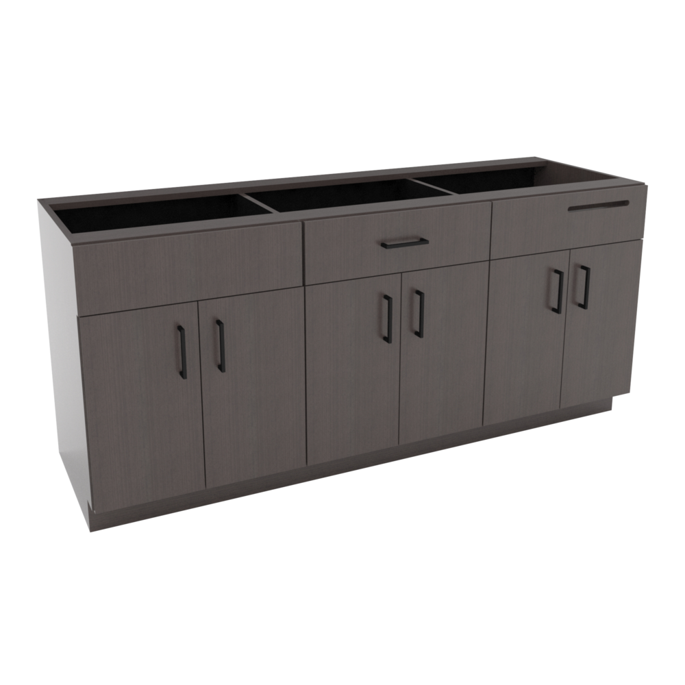 RH 74w Kitchenette w lower MW, RH fridge